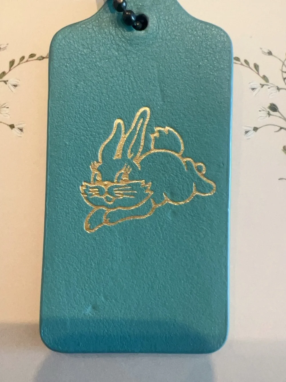 Coach Leather Bag Tag Charm White Rabbit Candy Collection Asia Teal - Price Firm